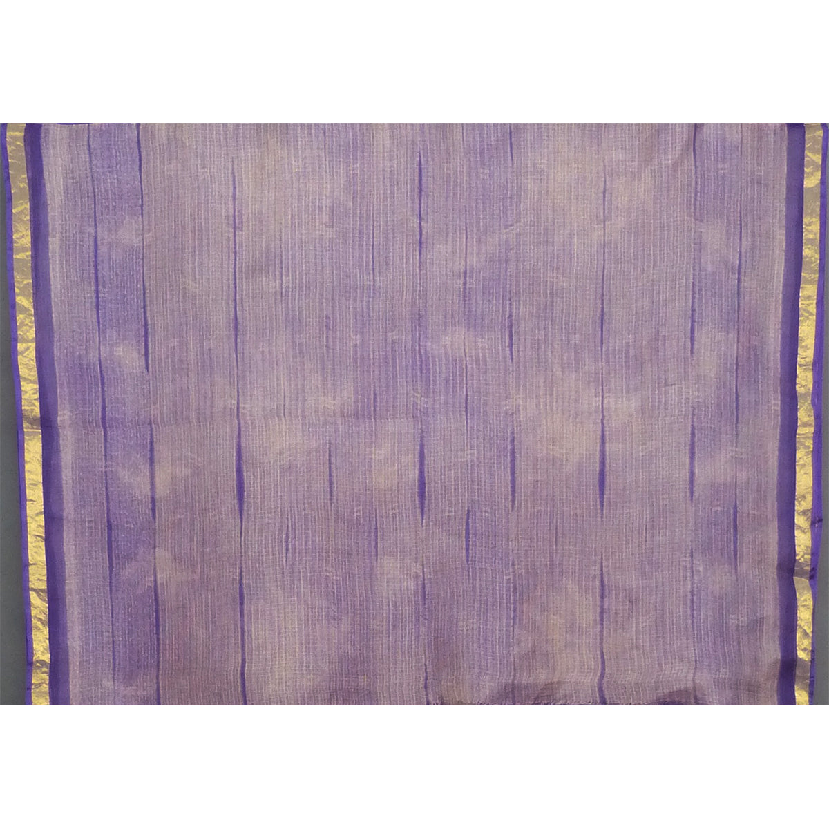 A deep lavender silk kota shibori saree  with flower bunches motifs in body - Blouse