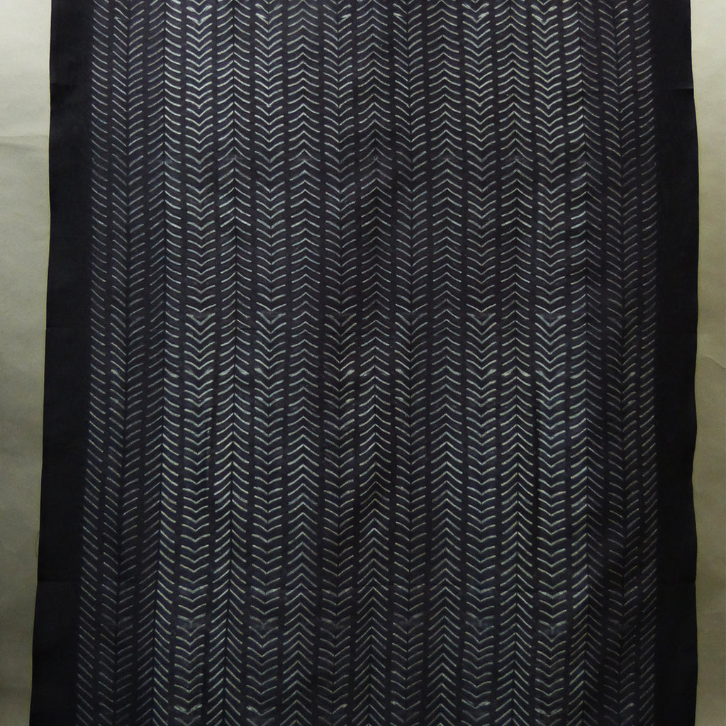Chevrons design in a smart stylish black white combo chanderi shibori fabric for men & women - 1