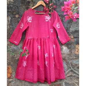 Beautiful and charming Magnolias Shibori dress in Soft Pink - white - 1