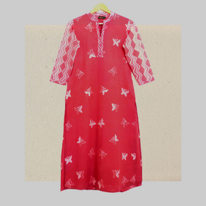 Gorgeous & dazzling butterflies shibori long kurta - 1