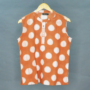 Staple Mura top in Toffee brown polka dots - 1