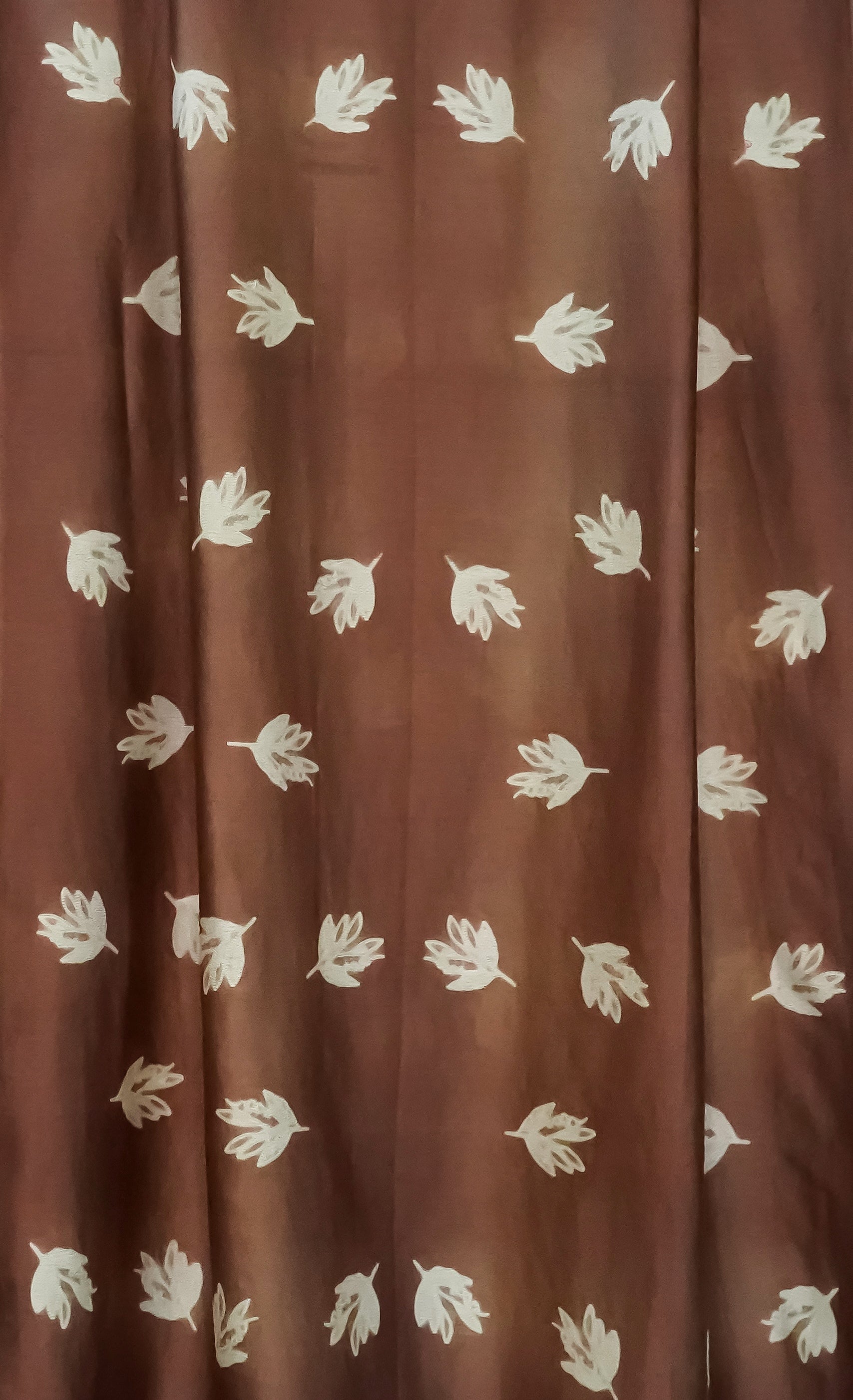 Brown Shibori Chanderi Fabric with Sleeves - Front Design