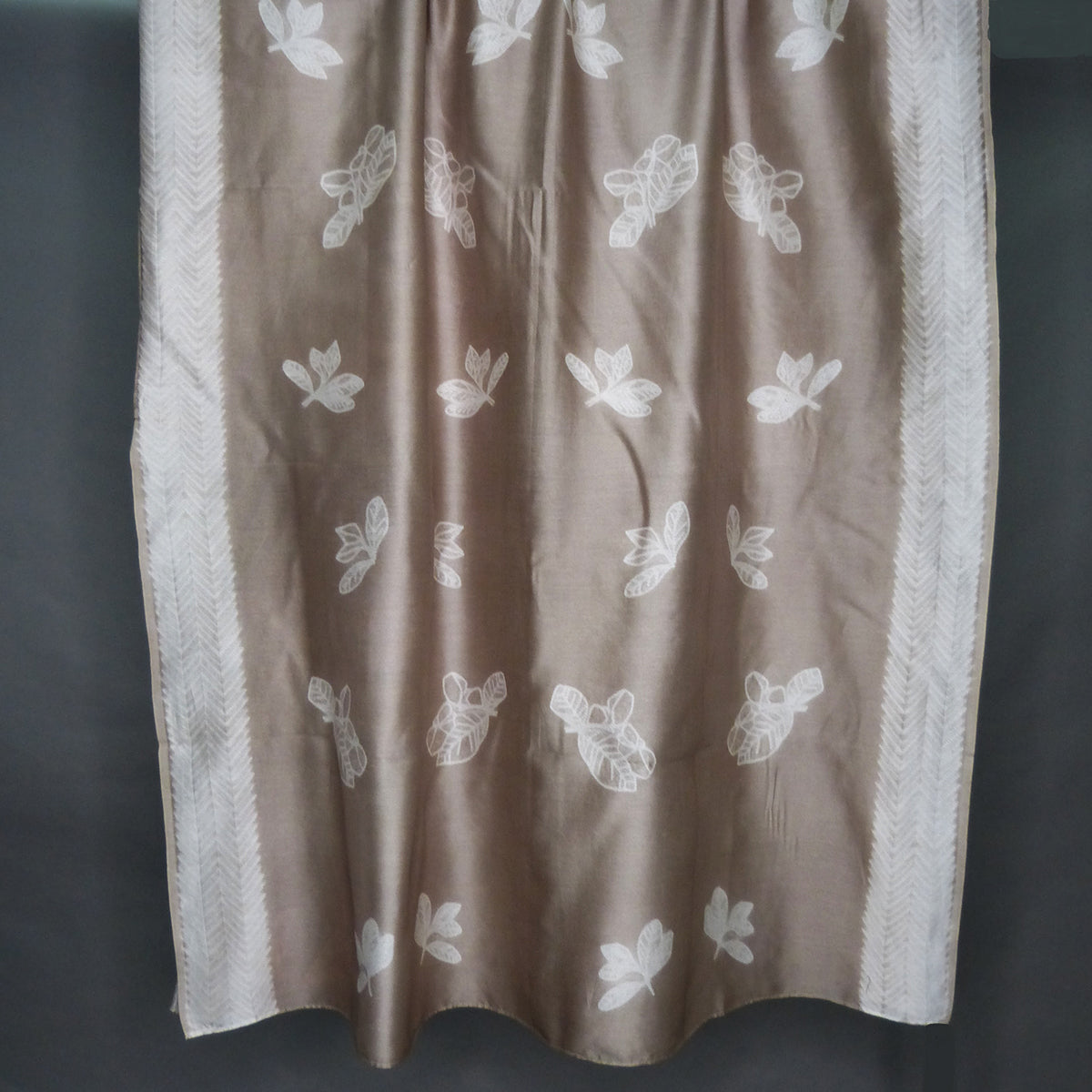 Summer - perfect Beige heavy shibori kurta fabric with sleeves - 2
