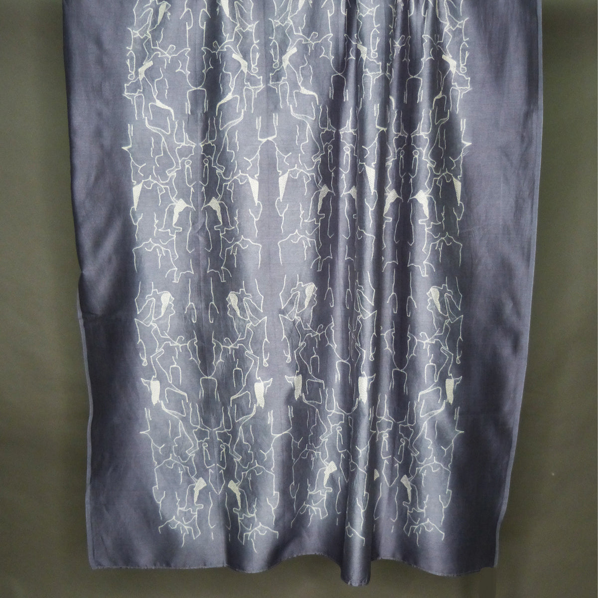Beautiful grey heavy chanderi shibori kurta piece - 2