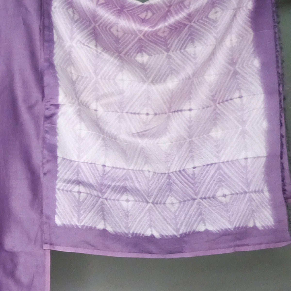 Light purplish heavy chanderi kurta piece with patta boota design - 3