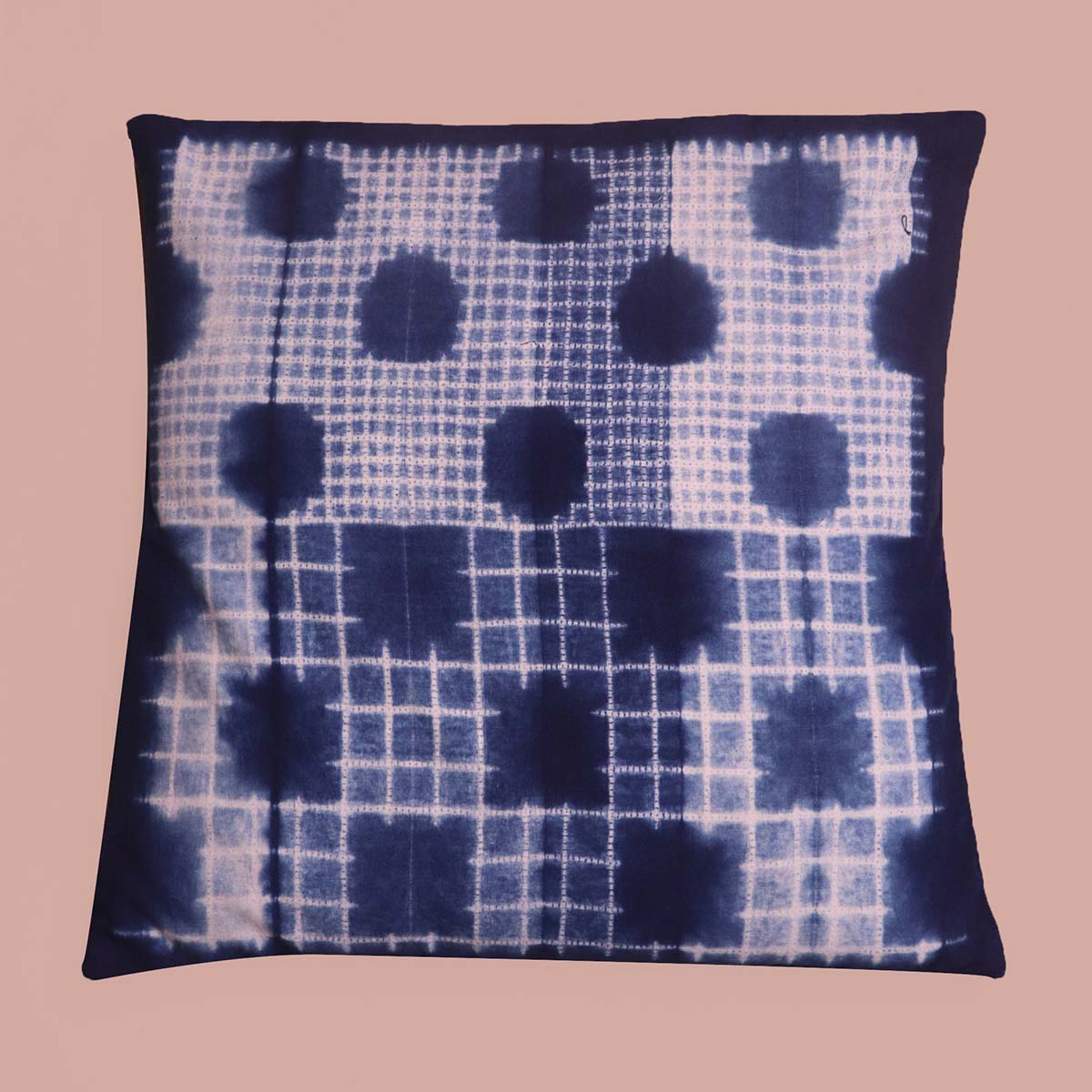 Indigo Play with Checks & Circles Cushion Cover - 3