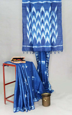 Signature Classic Indigo Shibori Sari - 1