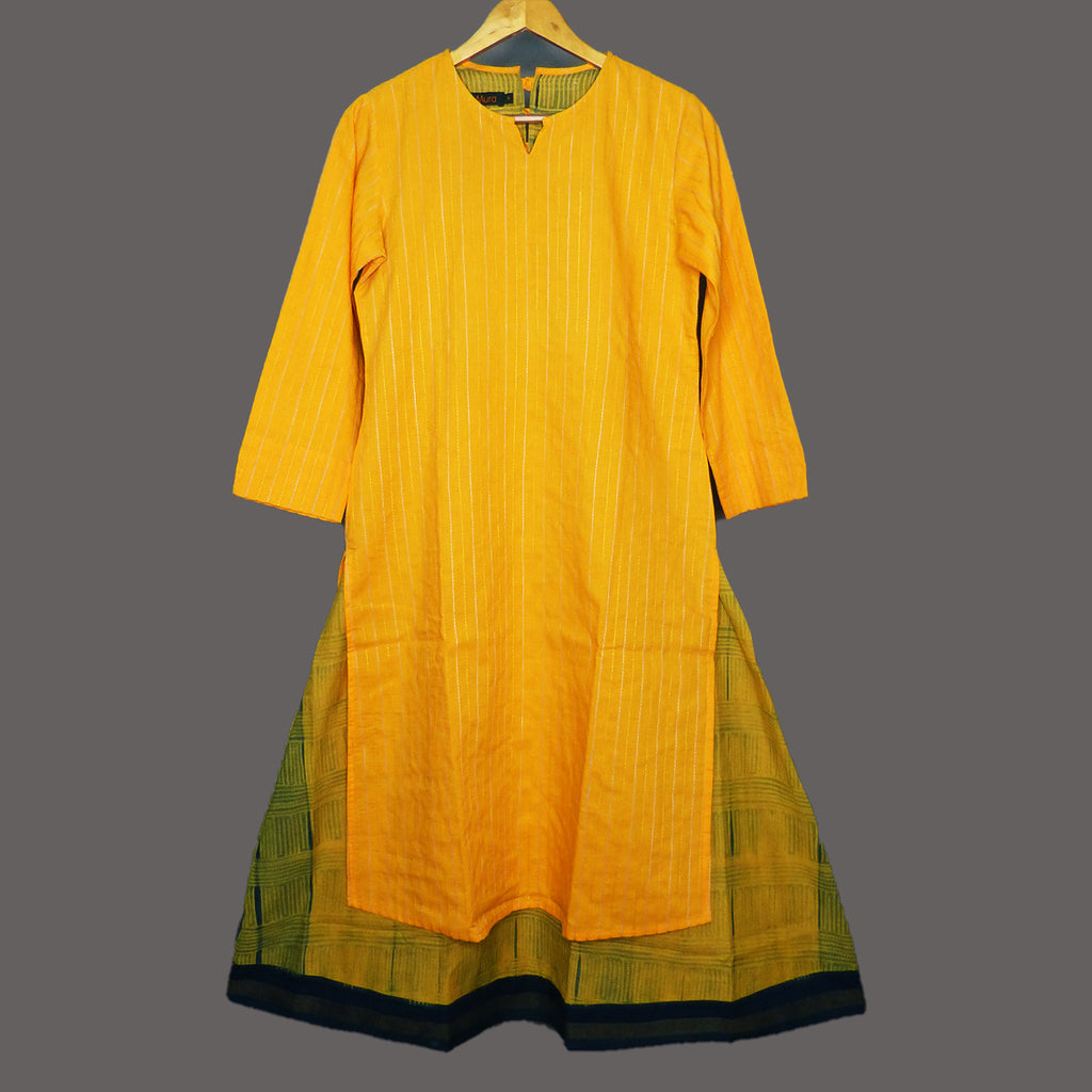 Kurta-Skirt-Dress a super comfortable slip-on Dress in pleasing Mango, L Green - 1