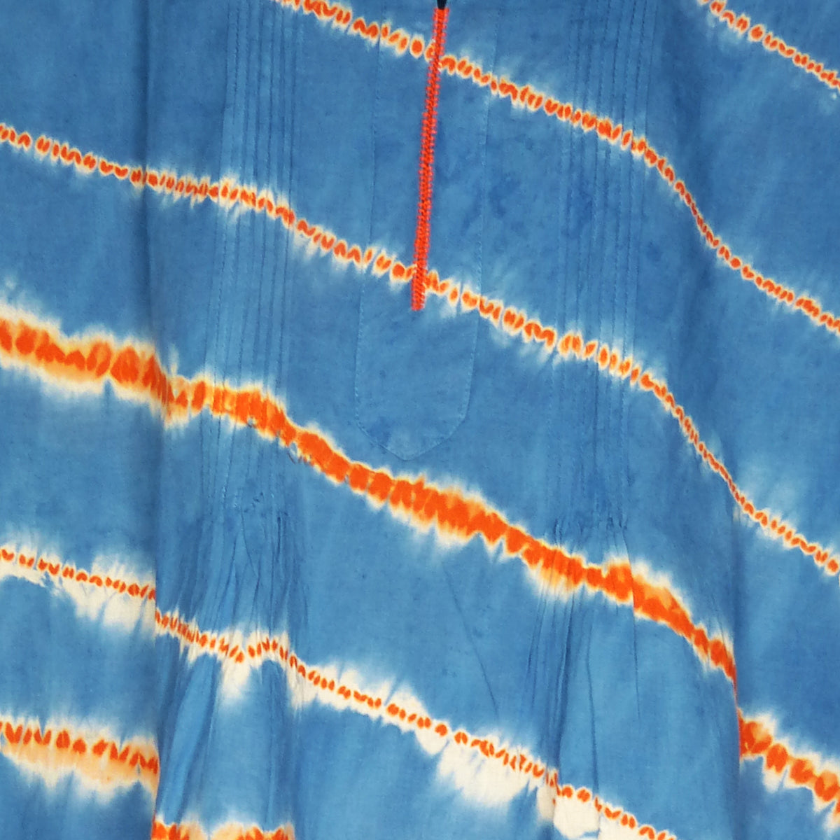 Blue - Orange Tie & Dye Design Shibori Top - 3