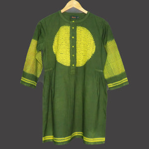 Mura Zen Circle tunic in Yellow- green colour - 1